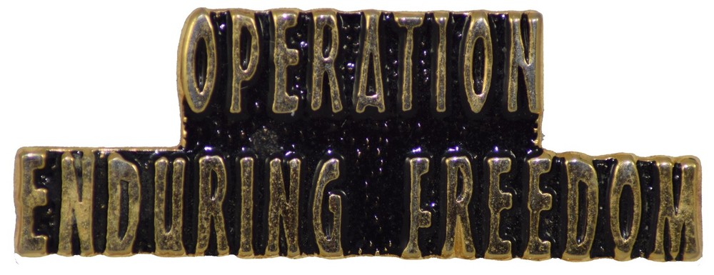 OPERATION ENDURING FREEDOM SCRIPT HAT PIN