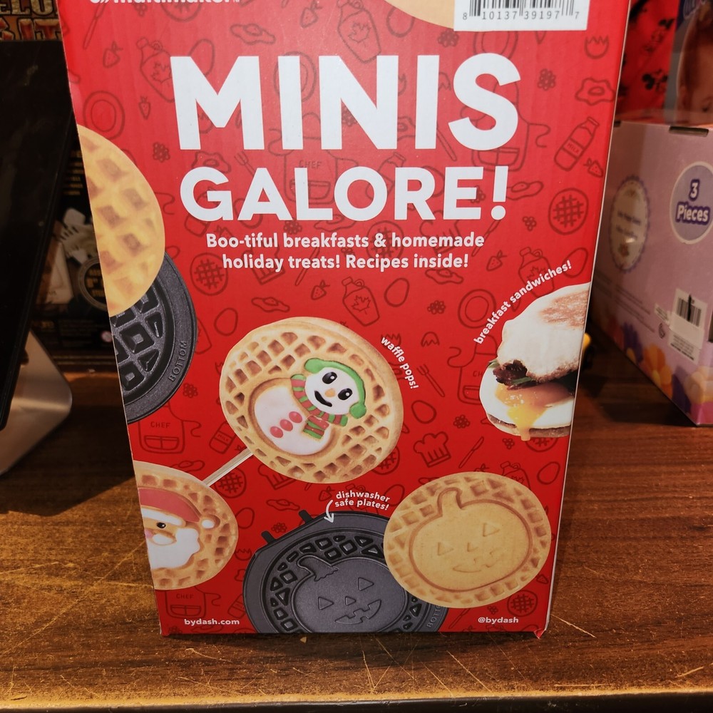 NEW Dash MultiMake Mini System Holiday Waffle Maker with Removable Plates storag