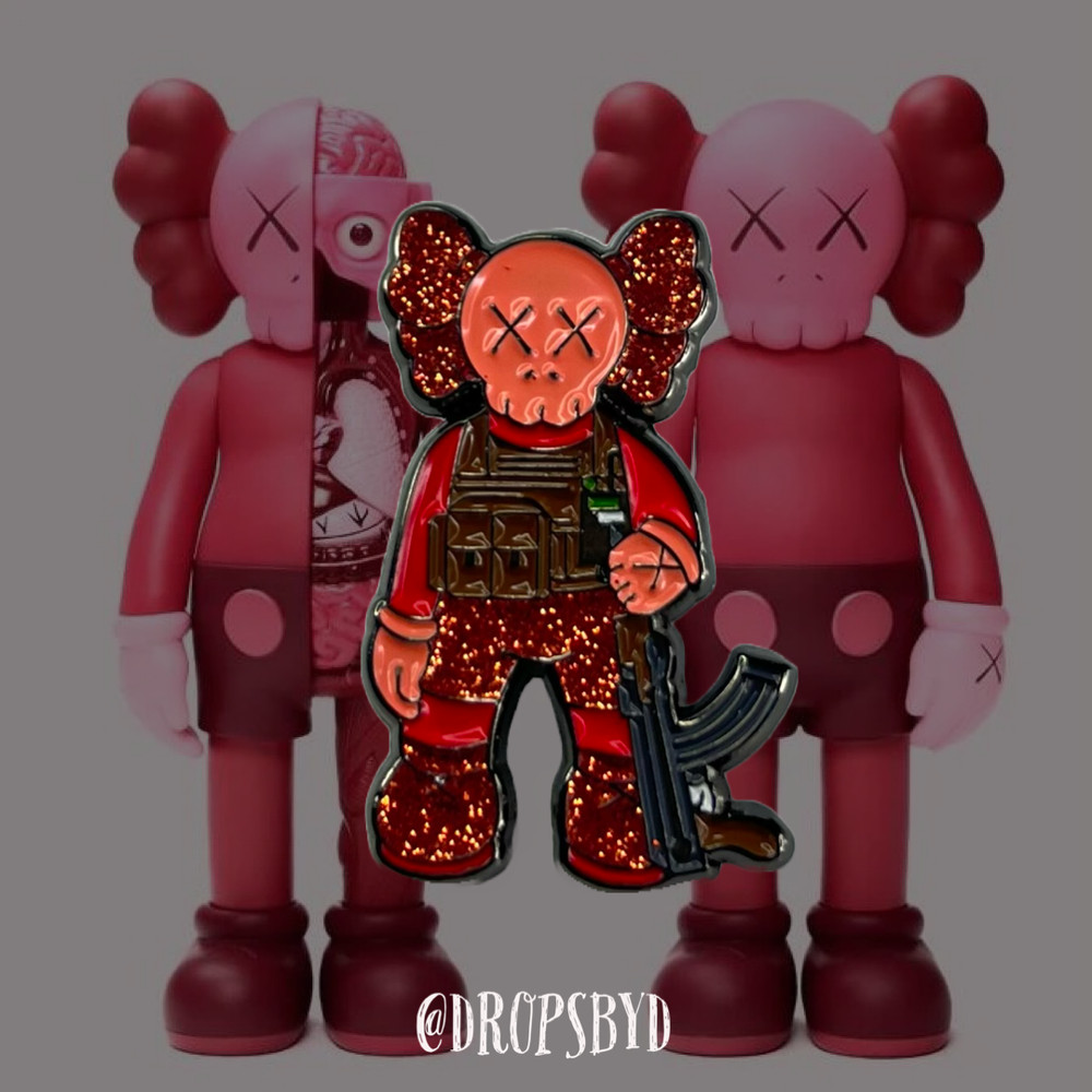 K-A-W-S Red  Hat Pin