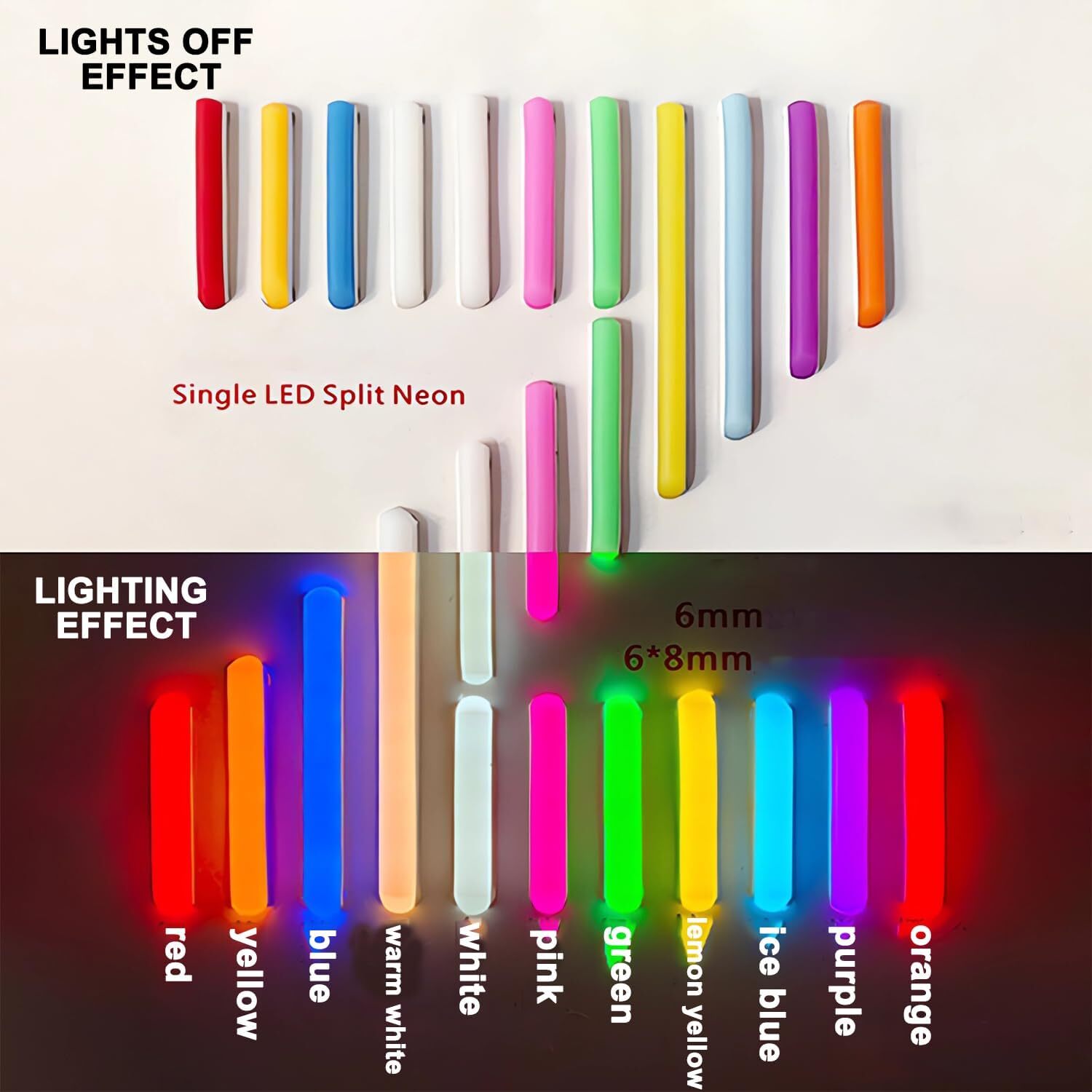 Separated Neon Flexible LED Light Strip Cover 8mm DIY Bendable Silicone Diffuser