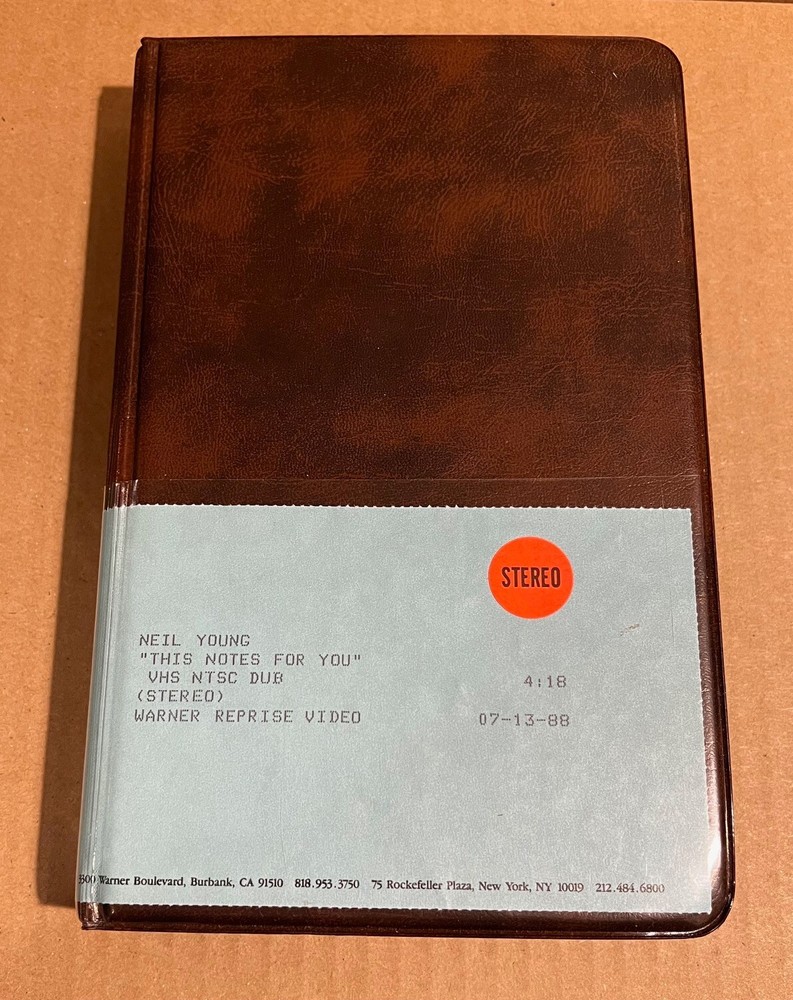 Neil Young – This Notes For You RARE promo VHS single