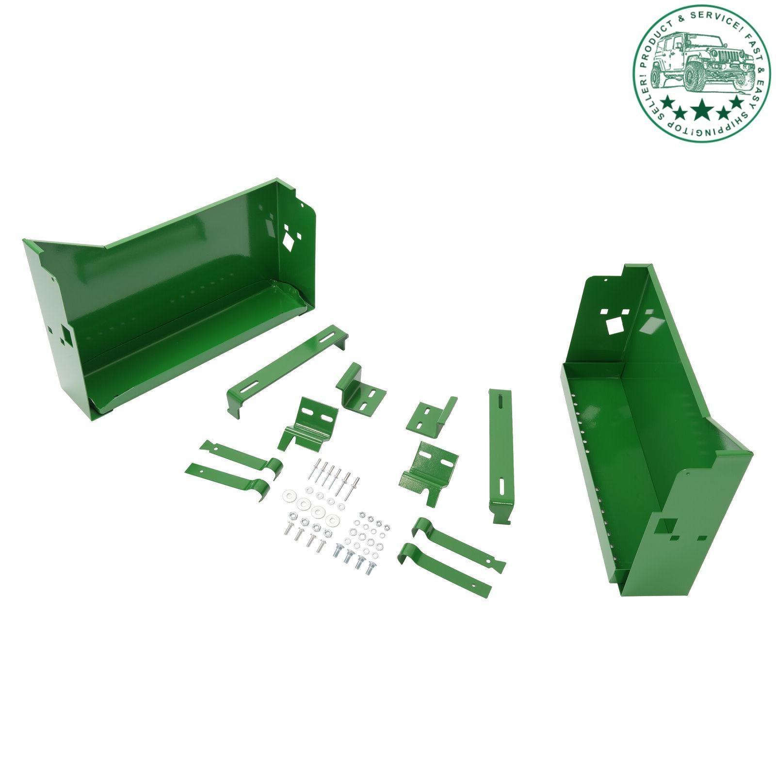 LH+RH Powder Coated Battery Box w/ Bracket For John Deere 4010 4020 4320 4520