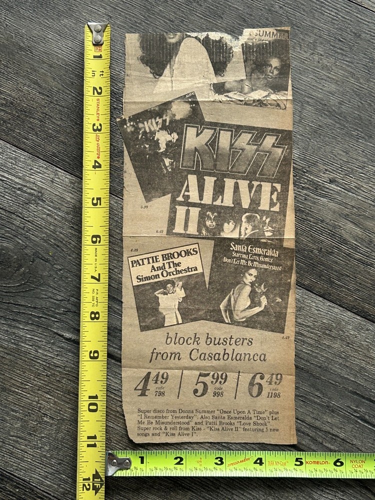 KISS Ad Advert Alive Alive 2 Vinyl Casablanca Blockbusters Vintage Kiss Aucoin