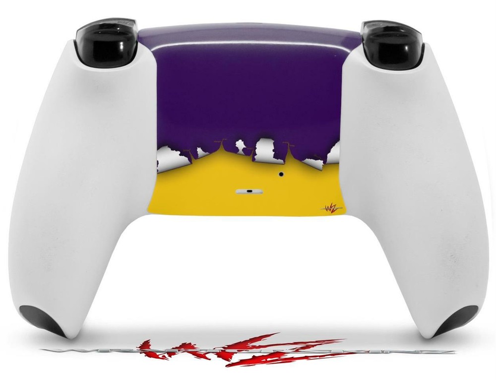 Skin Sony PS5 Controller Ripped Colors Purple Yellow