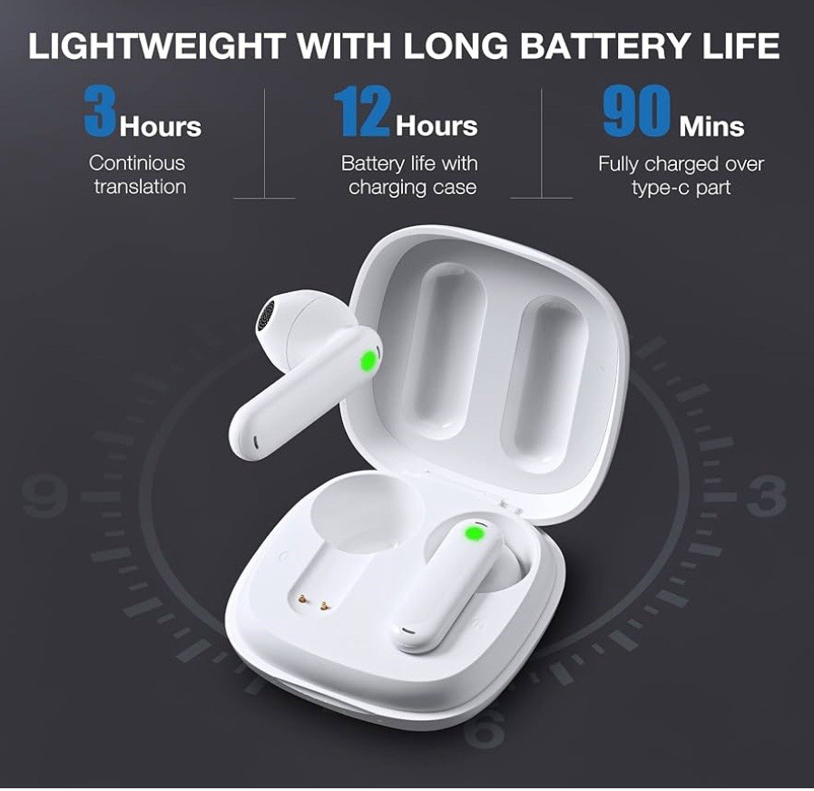 Timekettle WT2 Edge Translator Device Bidirectional Earbuds, 40 Languages