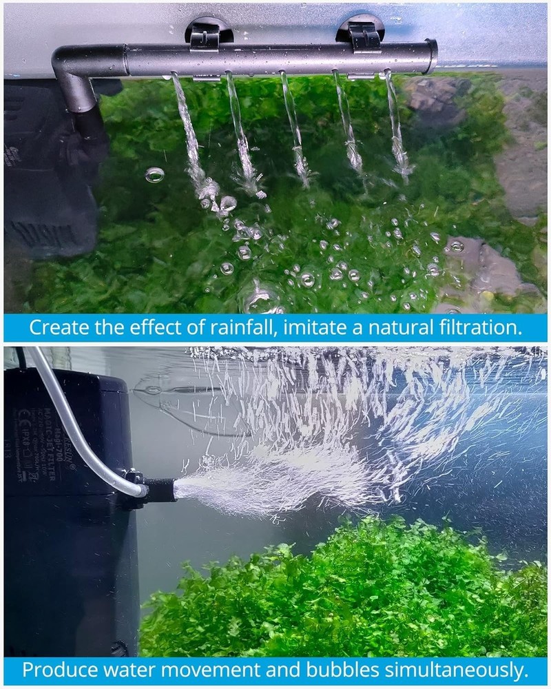 Efficient Aquarium Power Filter with Adjustable Flow for Delicate Fish - 100 GPH