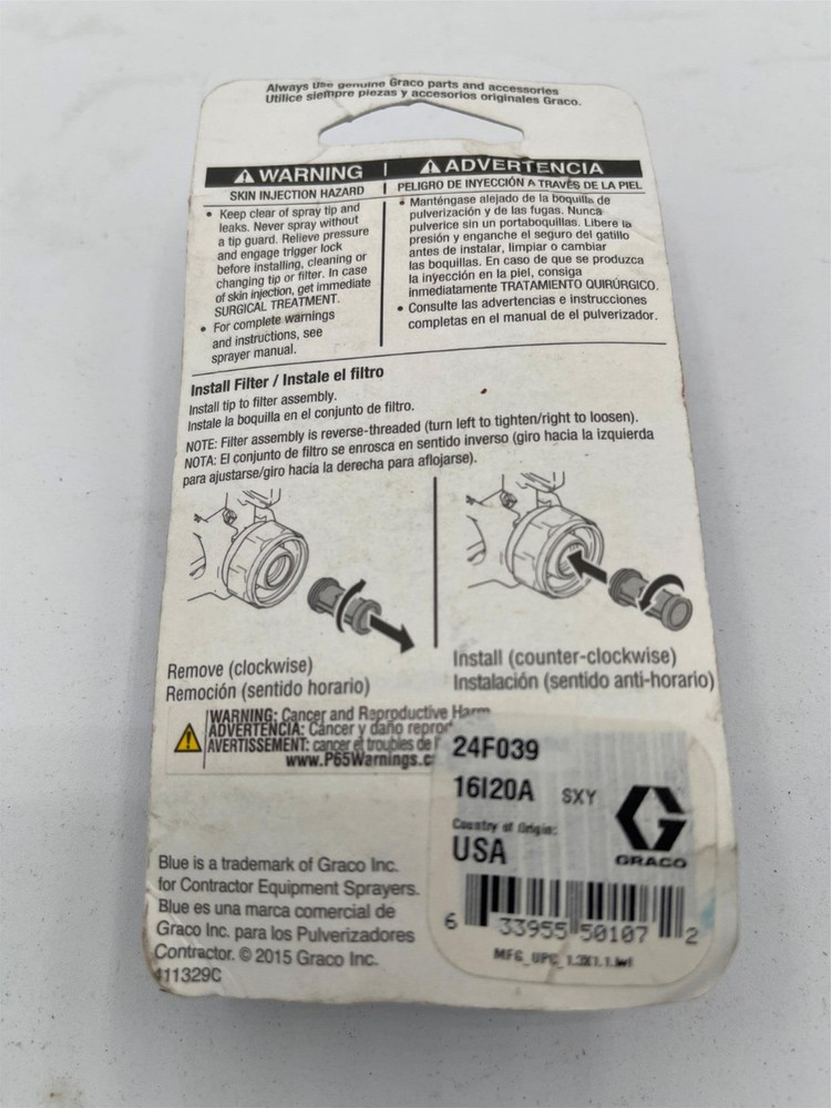 New, Graco Tip Filter 3 Pack 24F039