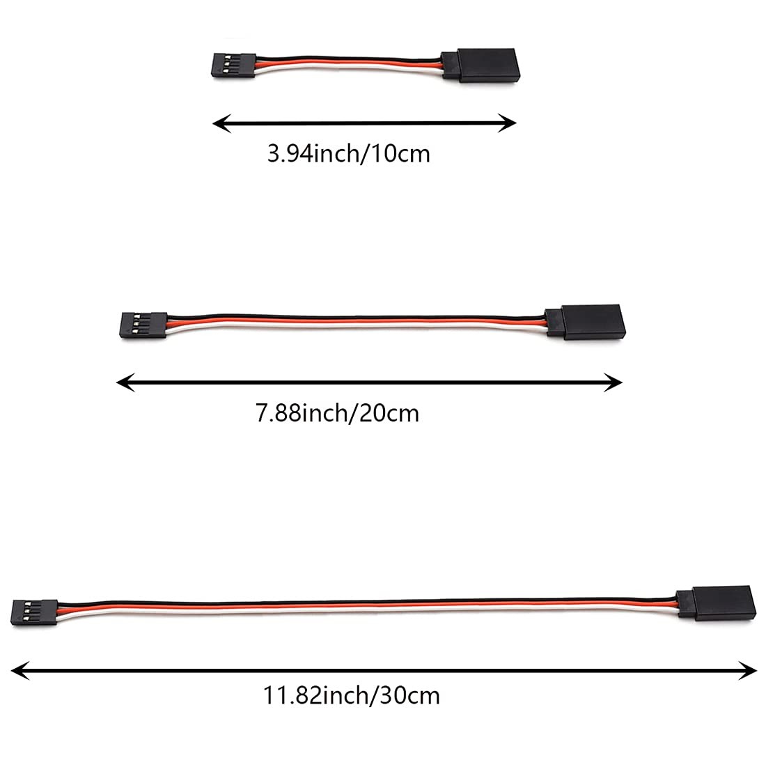 SDTC Tech 12 PCS 3-Pin Male to Female Servo Extension Cable for RC JR Futaba...