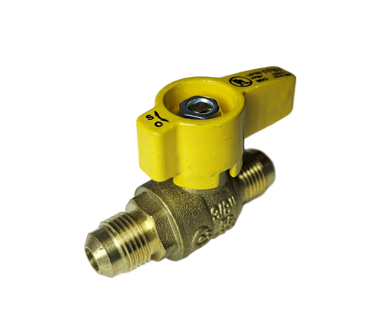 1) 3/8" FLARE X 3/8" FLARE GAS VALVE, PROPANE, NATURAL GAS, CSA APPROVED