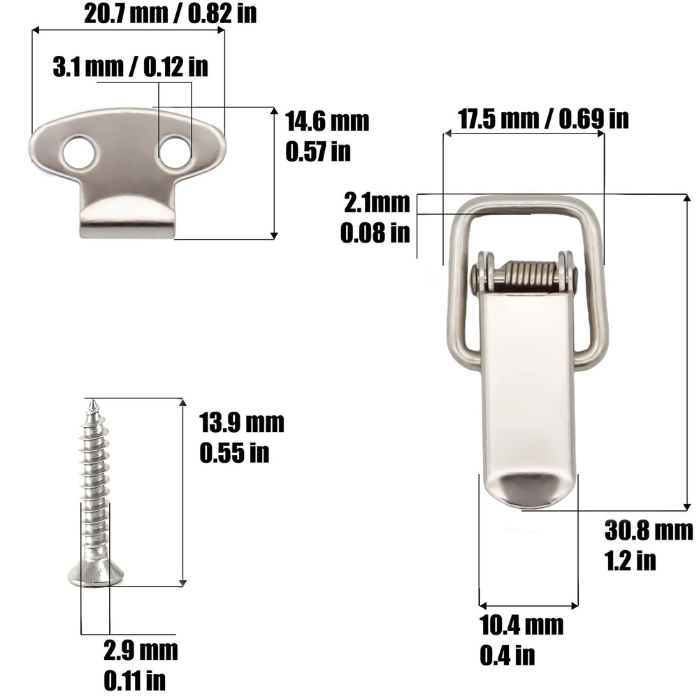 24 Pack Spring Loaded Buckle Latch Toggle Hasp Lock for Wooden Case Toolbox