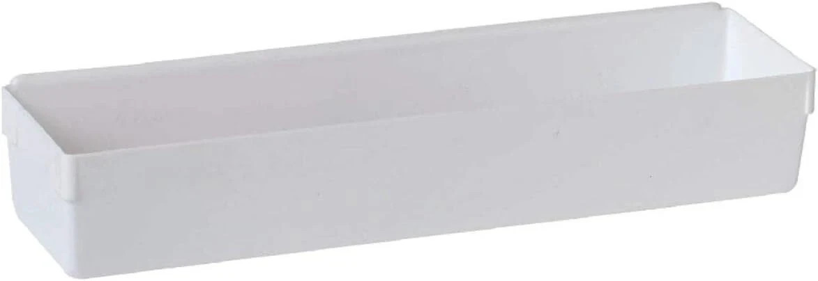 Rubbermaid 2912 Drawer Organizer 12x3x2 White Plastic Rectangular Tray Bins New