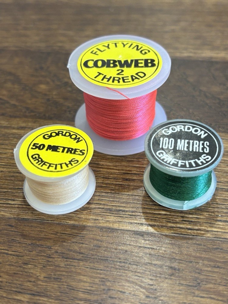 3 SPOOLS Fly Tying Thread, Gordon Griffiths Cobweb Superfine Nice colours NEW
