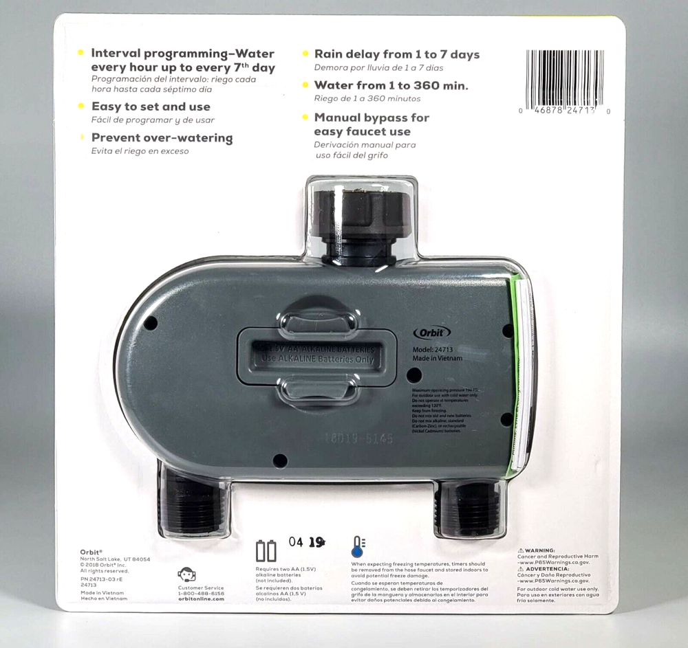 Orbit Conserve Digital Water Timer 2 Outlet - NEW Programmable