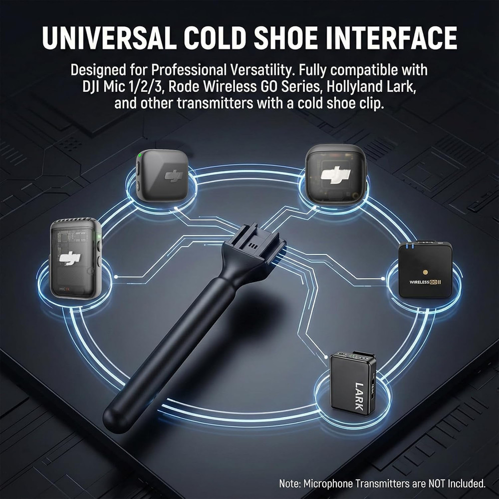 Wireless Microphone Handheld Adapter Stick - Interview Handle Mount for DJI Mic