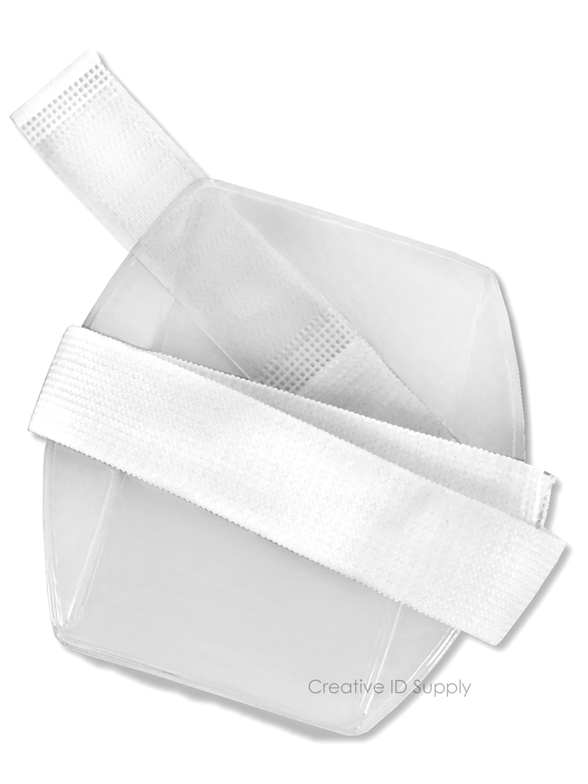 Arm Band Photo ID Badge Holder Vertical w/ Elastic Black/Navy/White Strap