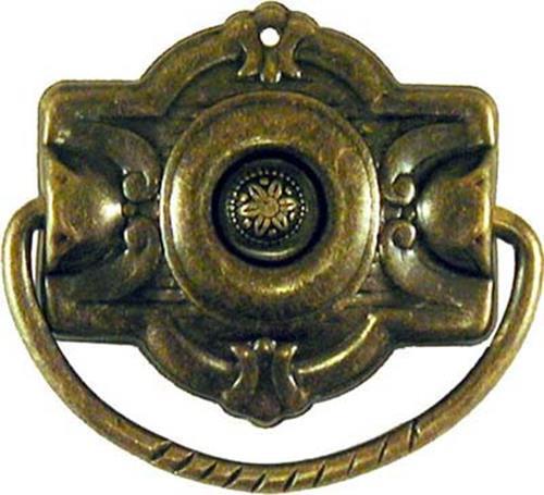 (5 Pack) Depression Era Stamped Brass Single Post Pull Antique Brass