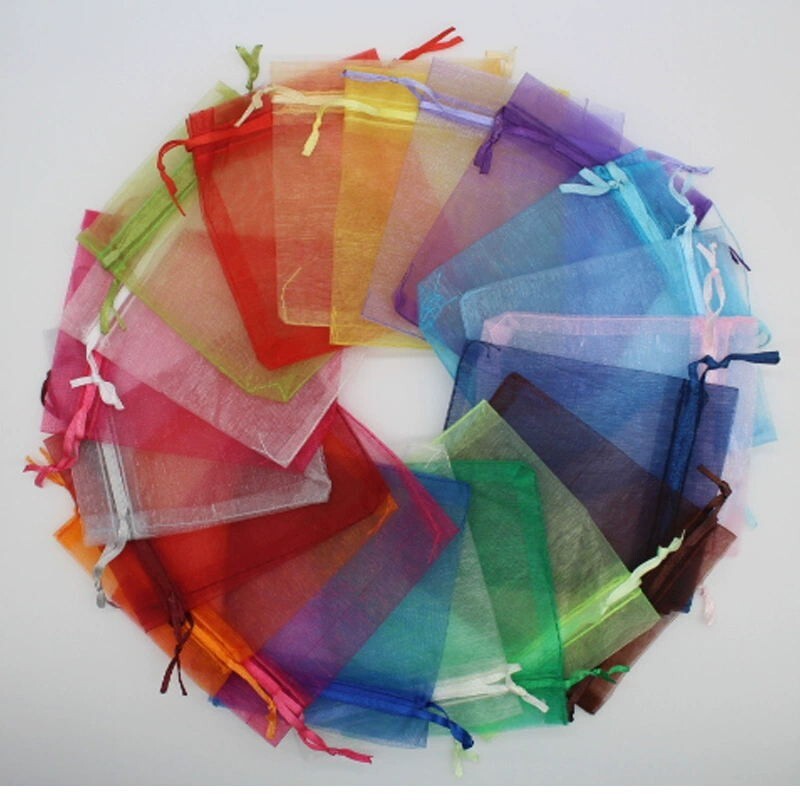 100pcs Drawstring Bags Multicolor Wedding Favor Bag Organza Gift Bag Pouch 4"x5"