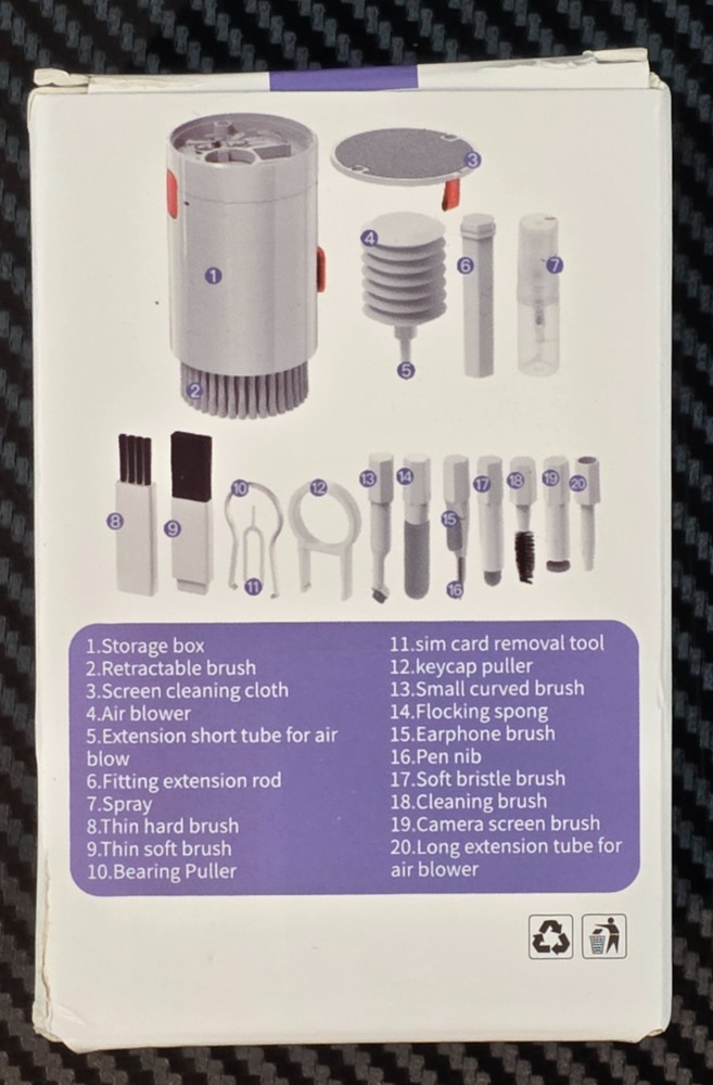 20 in 1 Multifunctional Cleaner Kit For Multiple Electronic Devices White