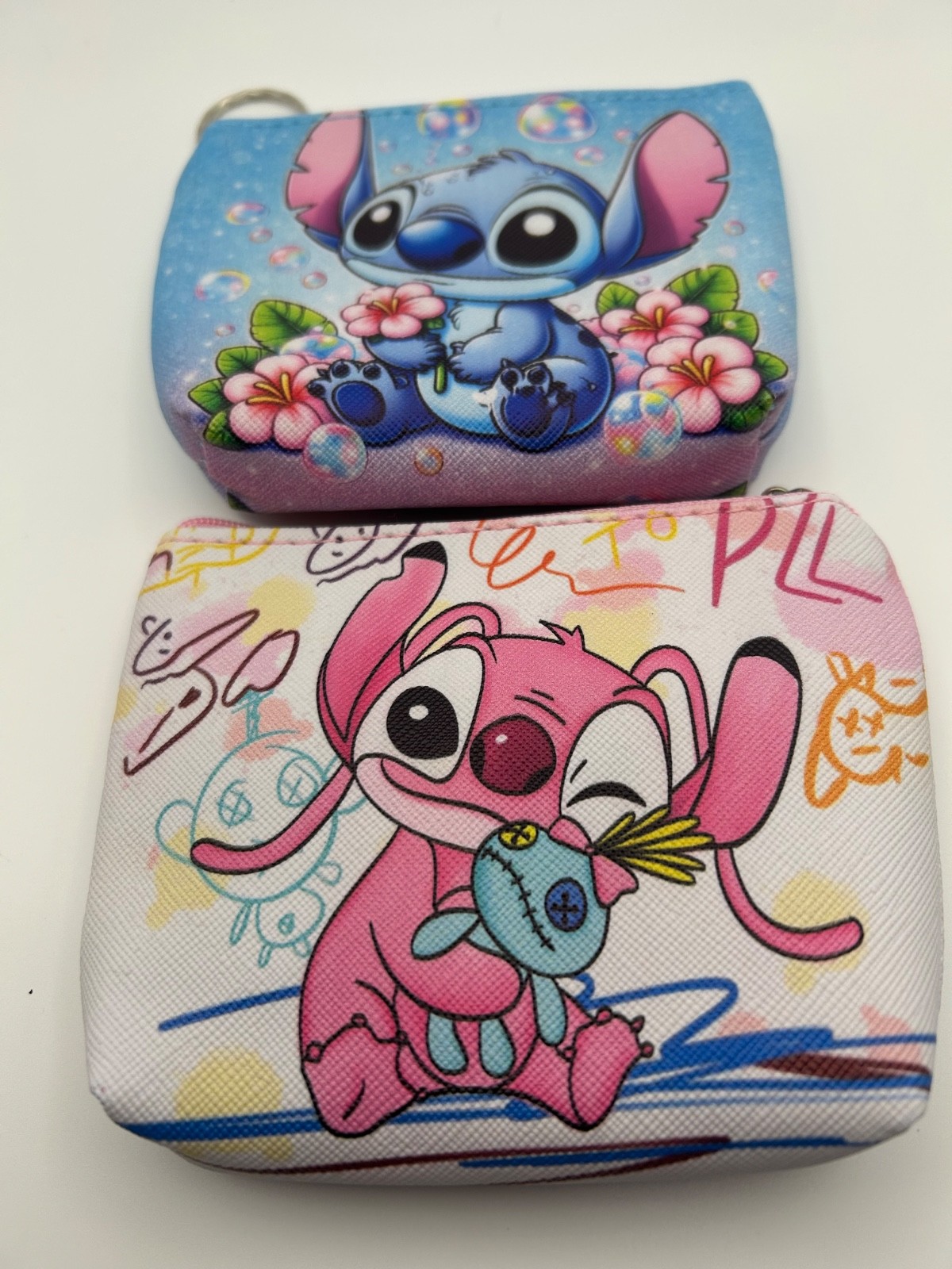 6 Piece Disney Stitch Mini Coin Purse Clutch Key Case Storage Bag Cartoon