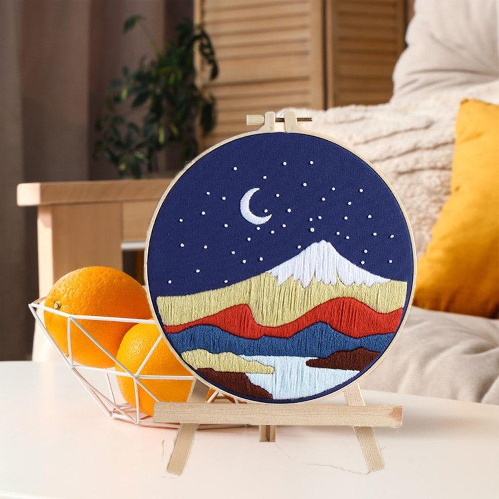 Henmany Beginner Friendly Embroidery Kit with 3 Colorful Patterns: undefined