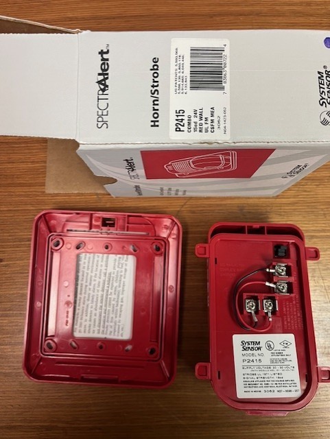 System Sensor P2415 Horn/Strobe combo, red wall mount; New