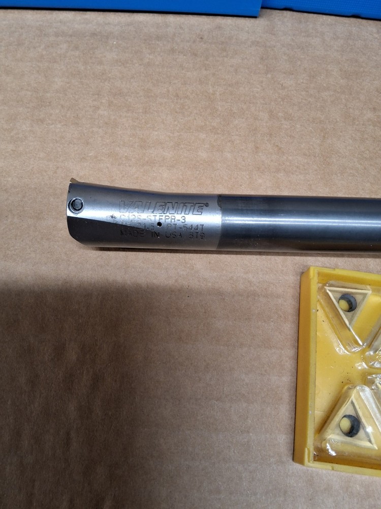 Valenite Solid Carbide Boring Bar 3/4" By 10" , With Inserts