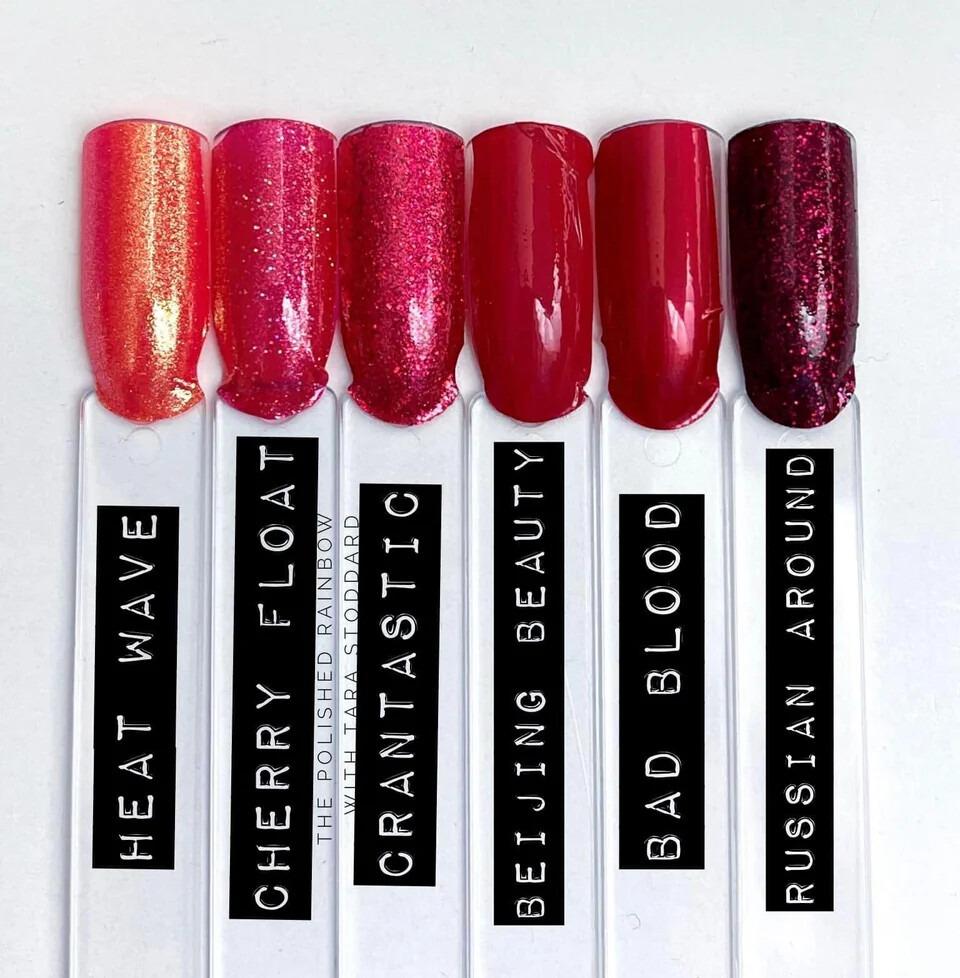 ❤️🦄 *COLOR STREET* Red Pinks Silver glitter valentine heart nail strips NEW HTF