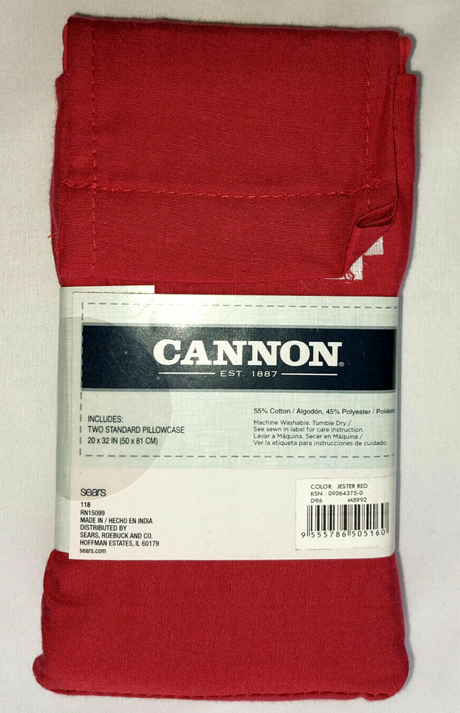 Cannon Jester Red Sheets, Pillowcase