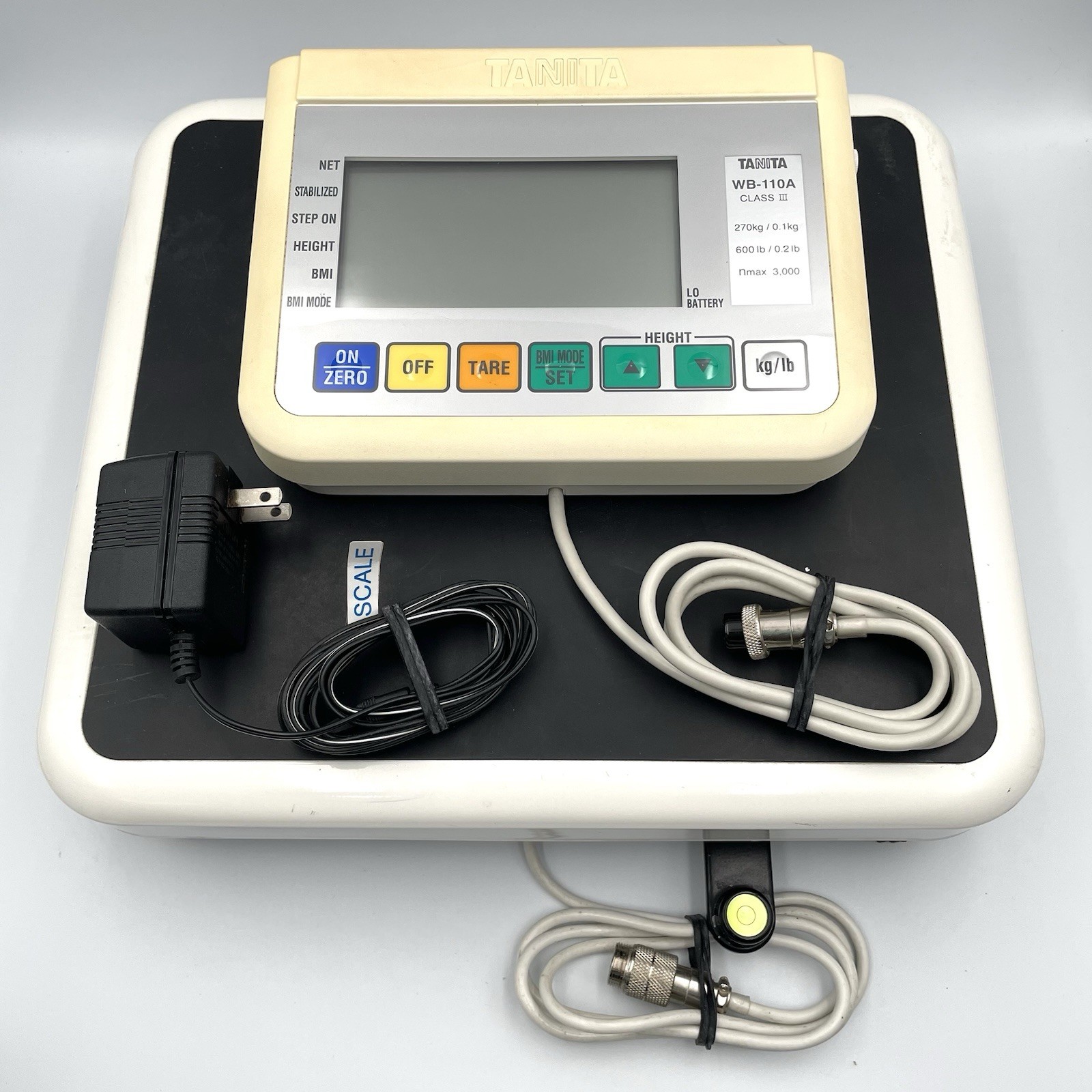 Tanita WB-110A Class III Digital Scale 600lb Max BMI Mode w/Display! WORKS!