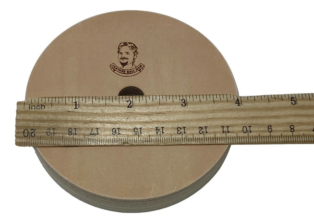 4" Diameter Leather Honing Wheel - Fits 1/2" Arbor - With Buffing Compound