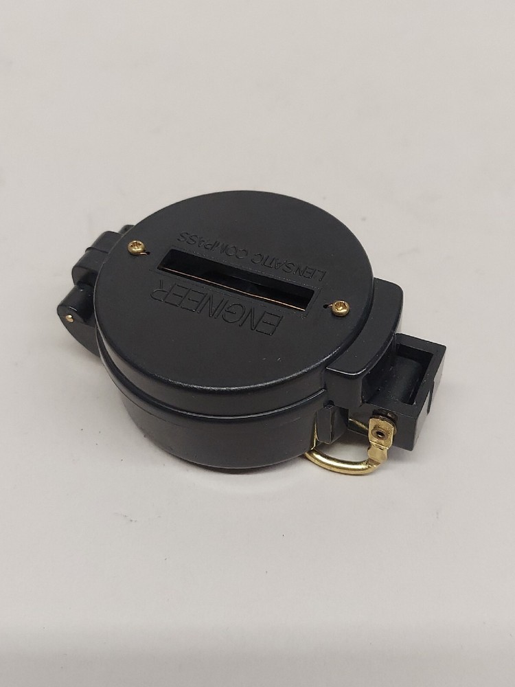 Vintage Engineer Lensatic Black Directional Compass, Floating Dial