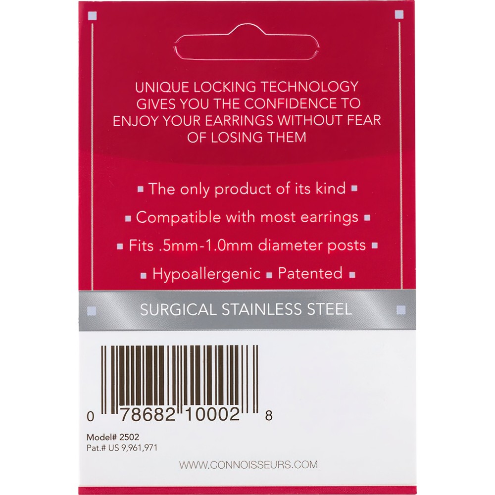 Locking Earring Backs for Silver earrings, 2 Pair