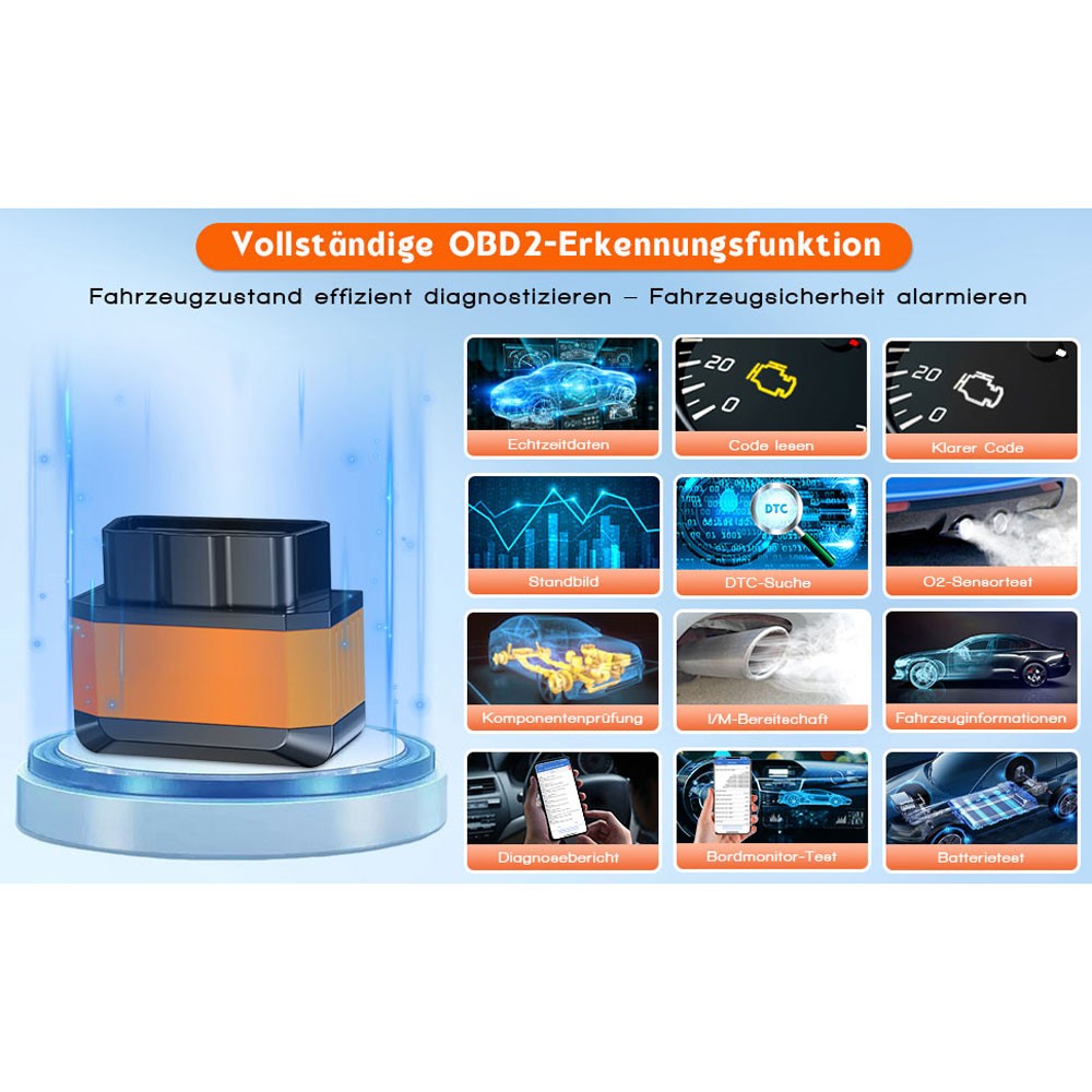 ELM327 Bluetooth OBD2 Code Reader Car Diagnostic Scanner for Android and iOS