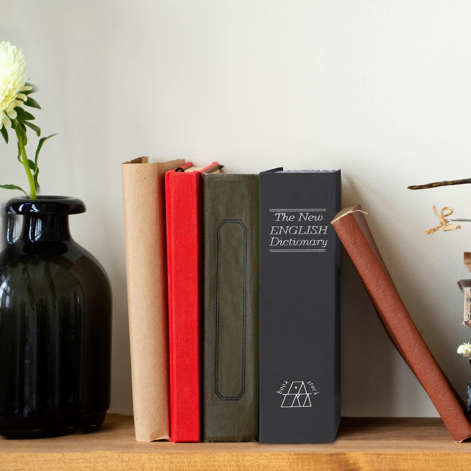 Safe Lock Box Book Vault with Key Metal Fire Proof Secret Money Hidden Gun Cash