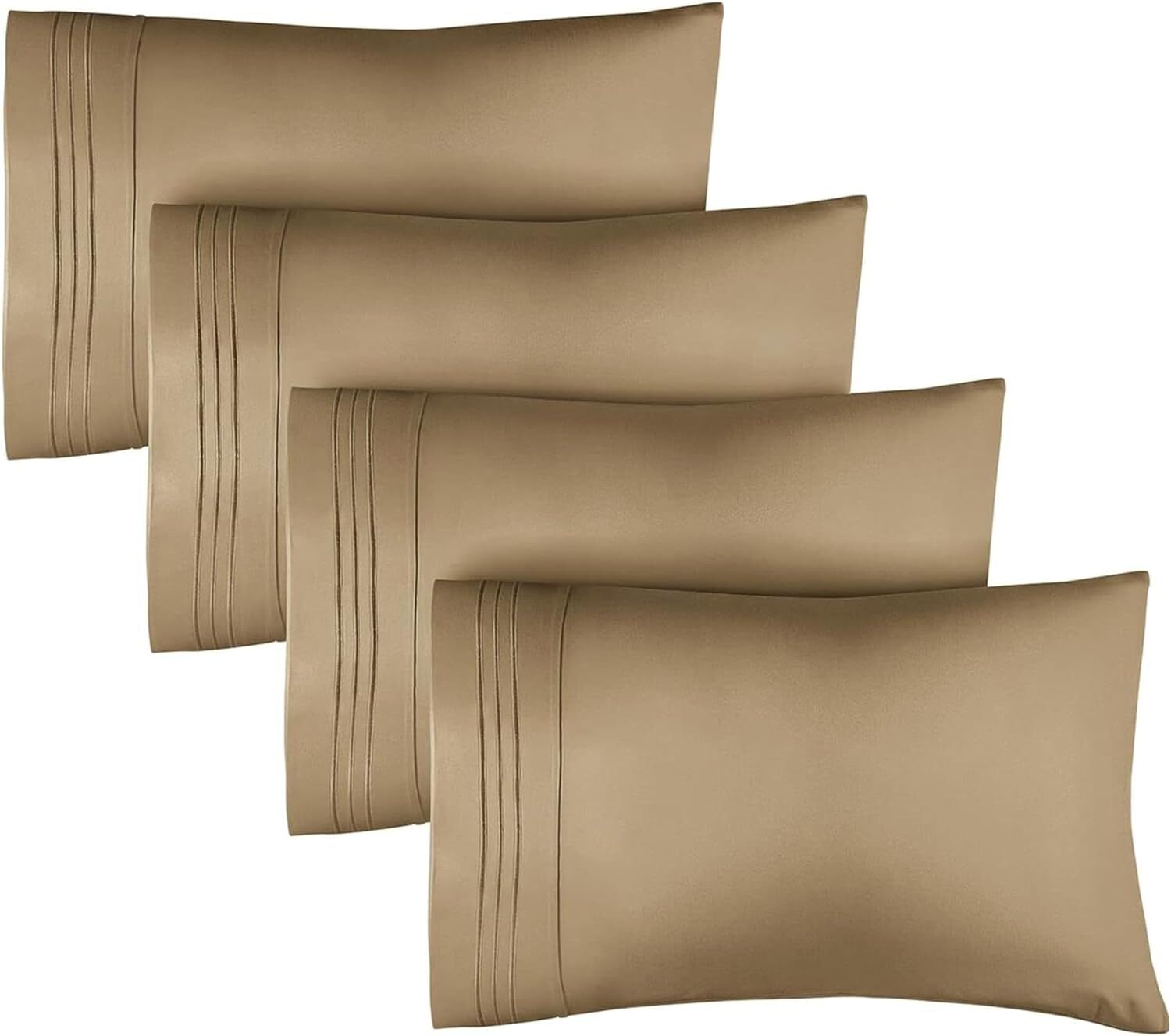 Pillow Cases Set of 4, Hotel Quality Soft Microfiber Pillow Covers by CGK Linens
