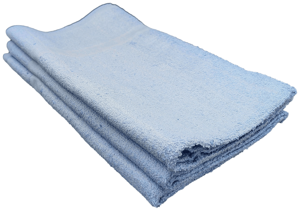 2 Piece - Hotel & Spa Pool Beach Towels 100% Ring Spun Cotton Solid Blue