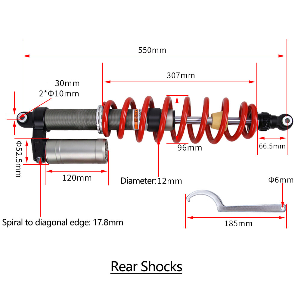 FOR POLARIS RZR 800 S 60" STAGE 5 ADJUSTABLE FRONT & REAR SHOCKS ABSORBERS SET