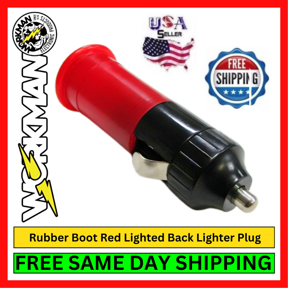 Cigarette Lighter Plug Replacement 2A Fuse Rubber Boot Red Lighter Back Bakelite
