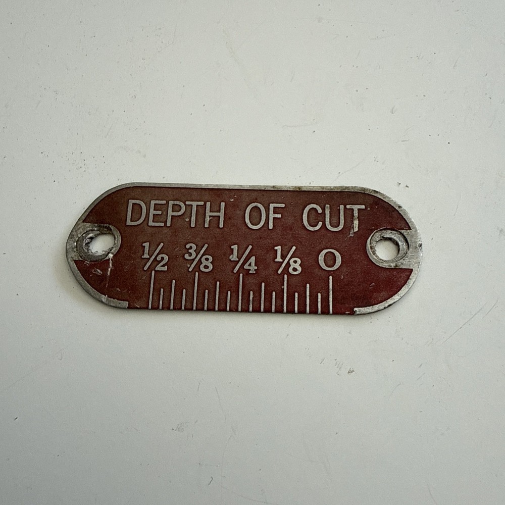 Vintage Delta Jointer Depth Indicator Plate 2”