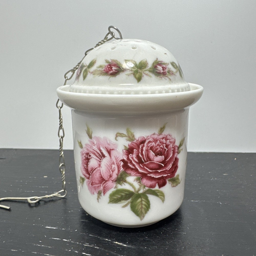Kaiser W. Germany Porcelain Tea Infuser & Drip Cup – Vintage Rose Pattern