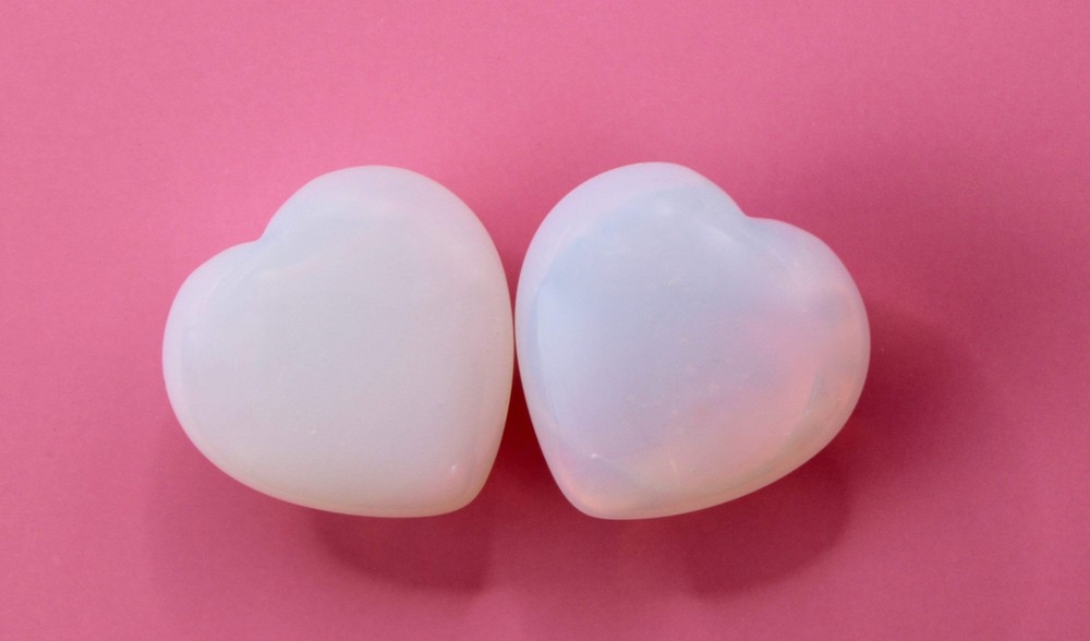OPALITE HEART SHAPED PLUGS SINGLE FLARE