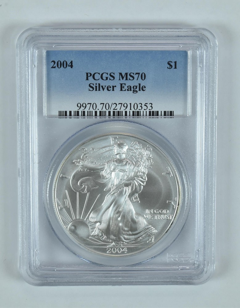 2004 American Silver Eagle MS70 PCGS Blue Label