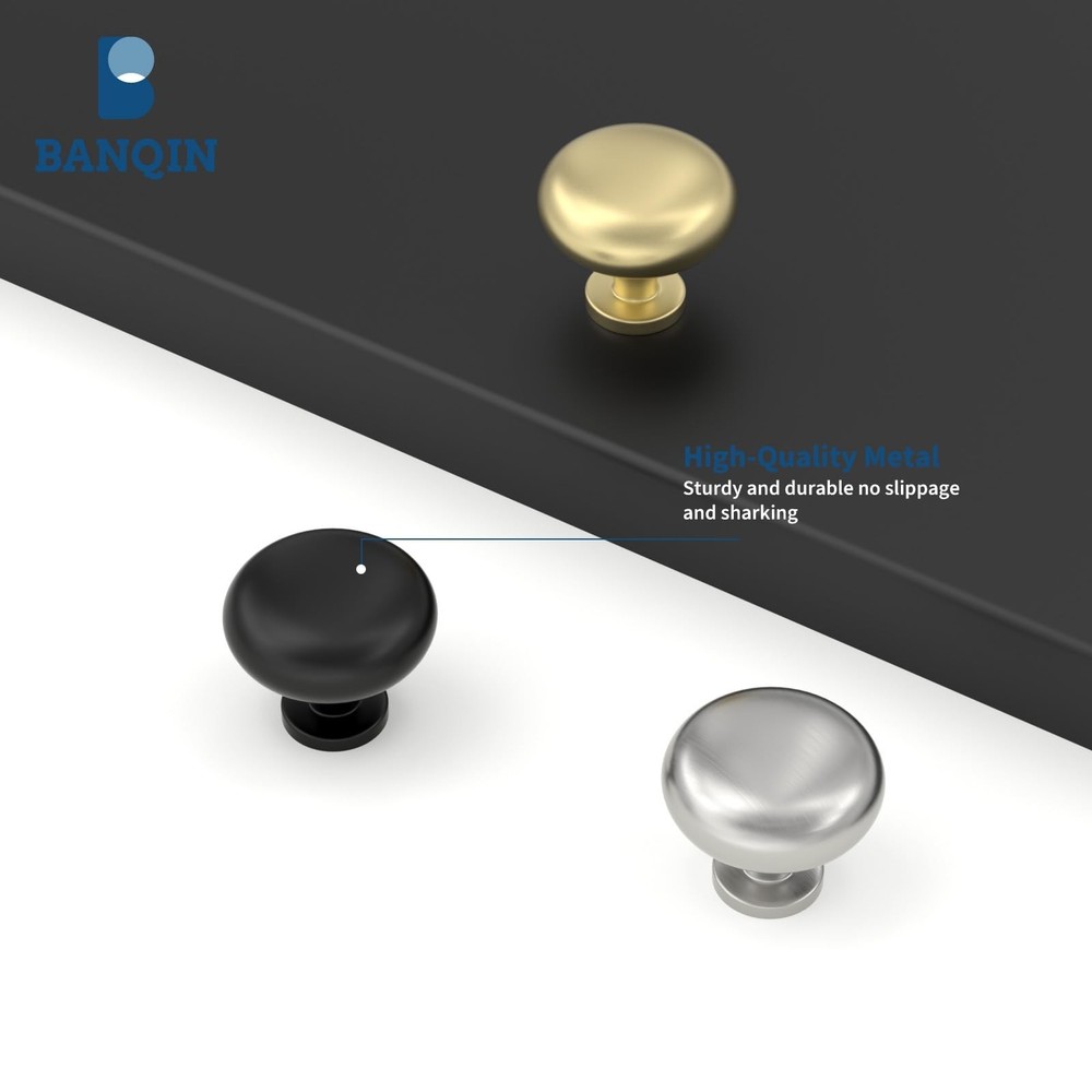 10 Pack Black Cabinet Knobs Matte Black Kitchen Dresser Knobs Aluminum Round ...