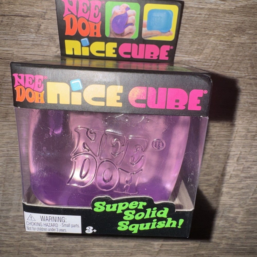 NEW Nee Doh Nice Cube Super Solid Squish Purple Toy