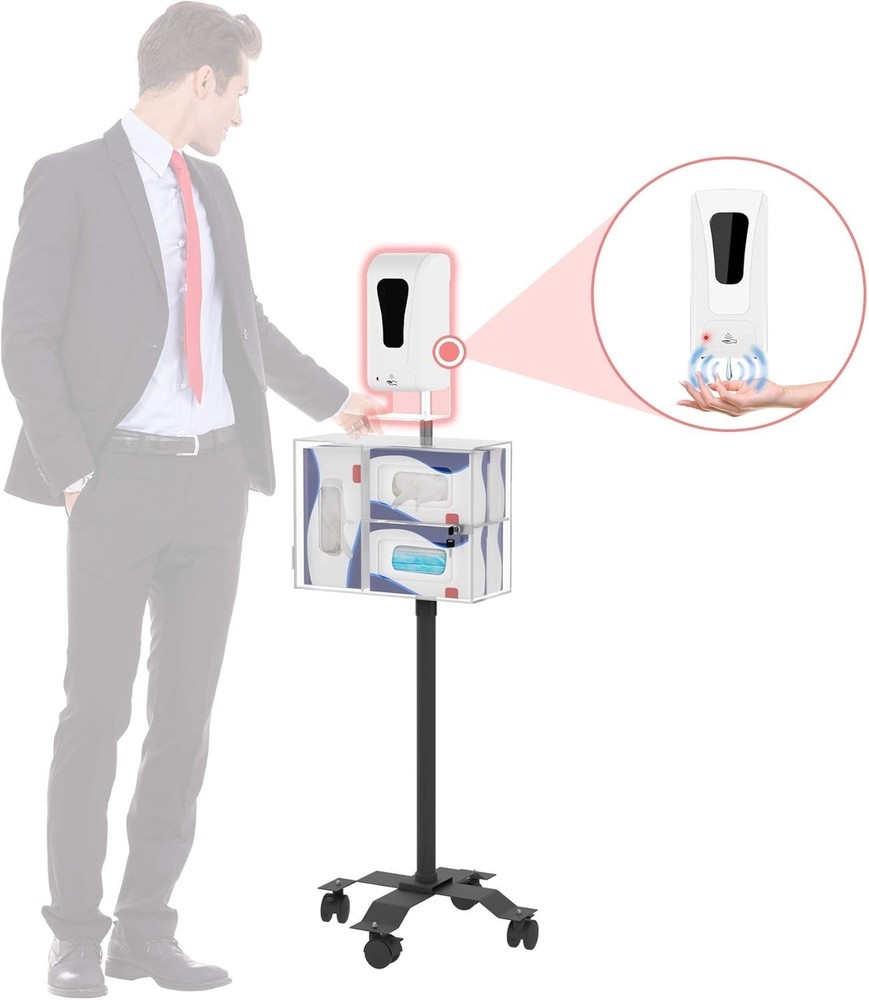 CTA Digital Compact Mobile Sanitizing Station & Automatic Soap Dispenser