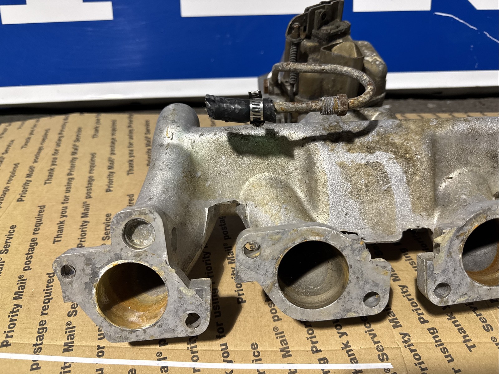 Volvo Penta AQ120 and AQ140 4 Cylinder Marine intake manifold with carb.