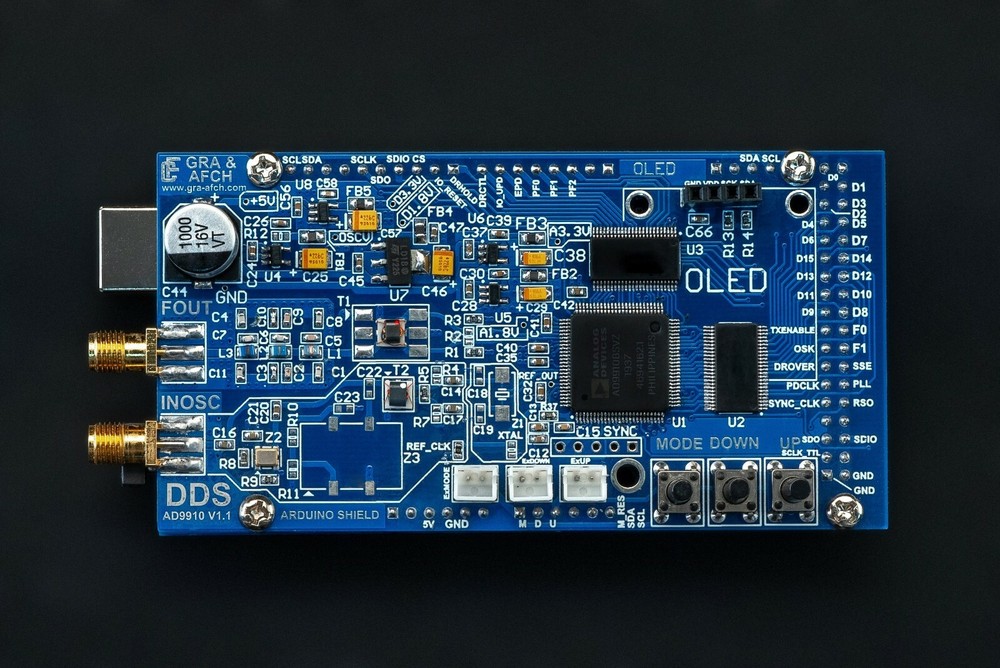 DIY KIT DDS AD9910 Arduino Shield RF Signal Generator NO ARDUINO Low noise spurs