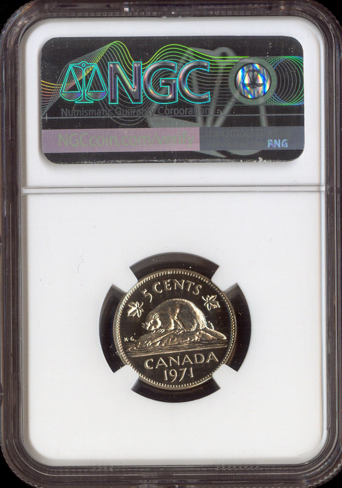 1971 Canada 5 Cents 5C NGC MS67 - Quality