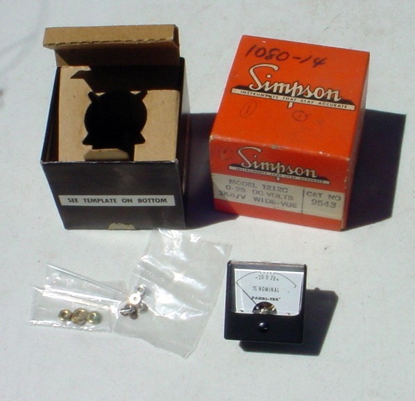 NOS Simpson % Normal Analog Panel Meter