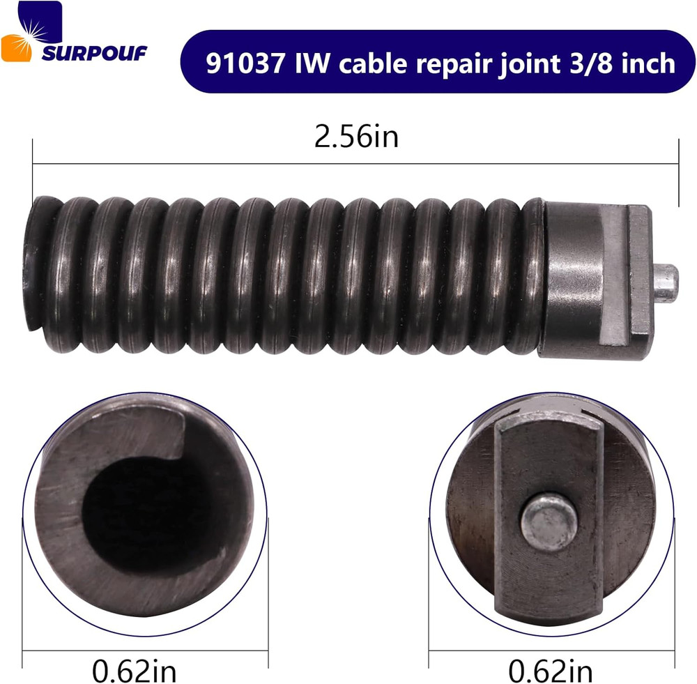 Drain Cable Repair Coupling 3/8" Compatible Replacement